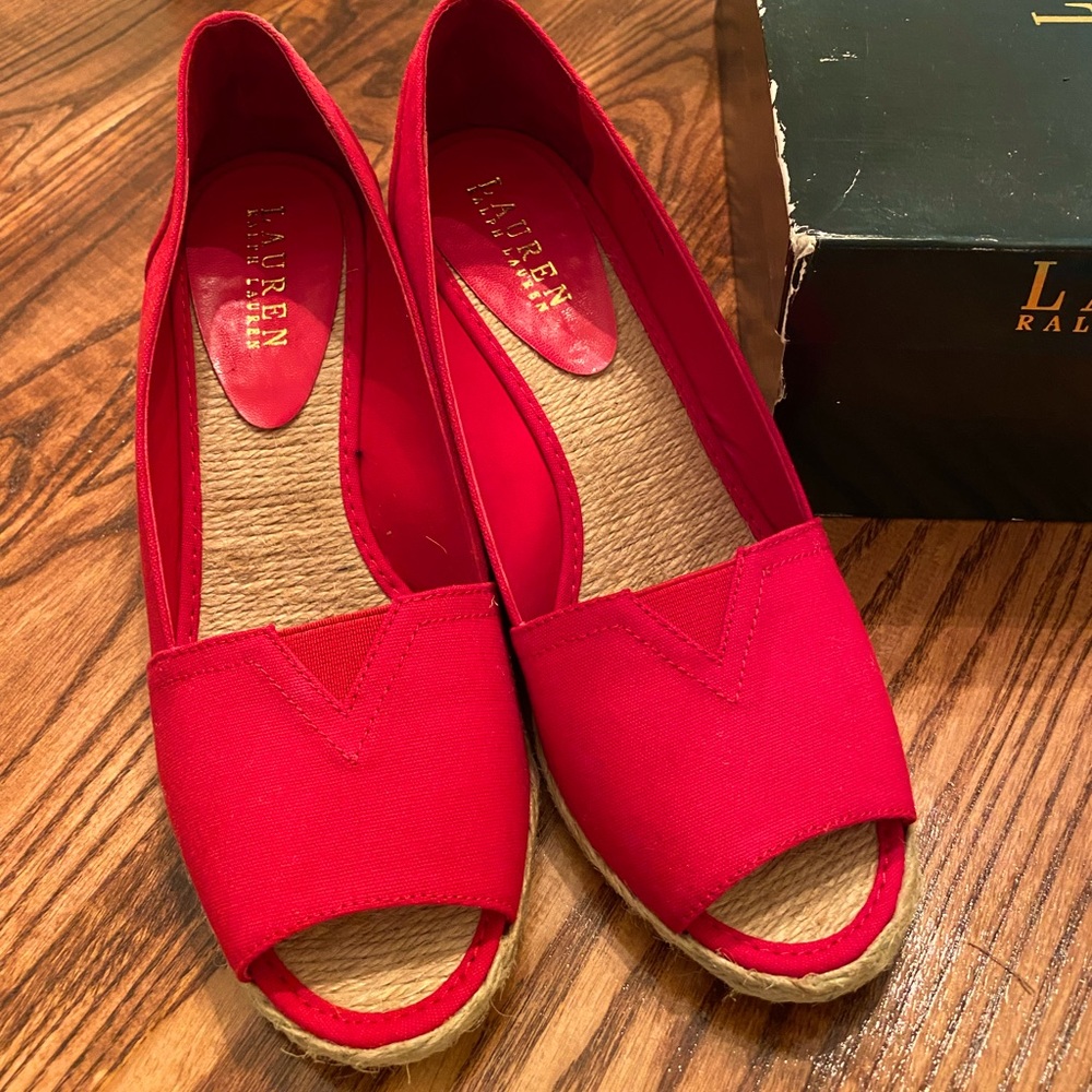 Lauren Ralph Lauren Red Canvas Espadrilles